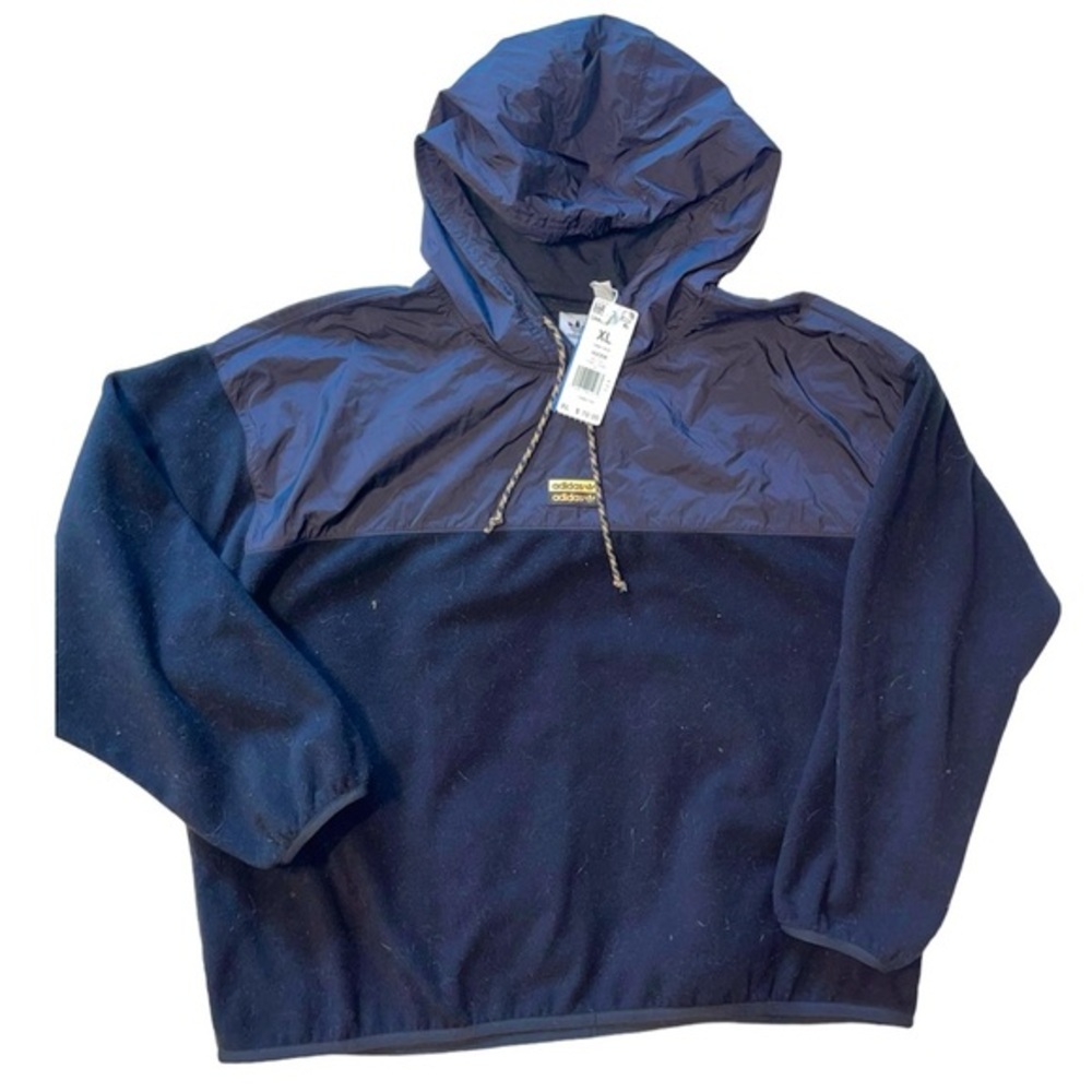 Adidas Fleece Hoodie Pullover Sweatshirt Logo On Chest Size XL New With Tags